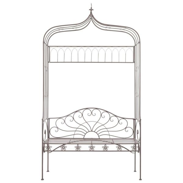 Syfax™ Panchina Da Giardino 122 Cm In Ferro Marrone Anticato-image