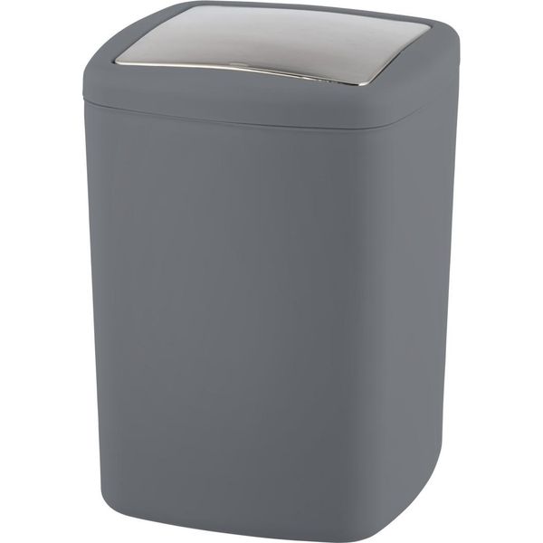 Wenko Secchio Per Cosmetici 8,5 L Coperchio Girevole Rifiuti Bagno Cucina Ufficio Wc-image