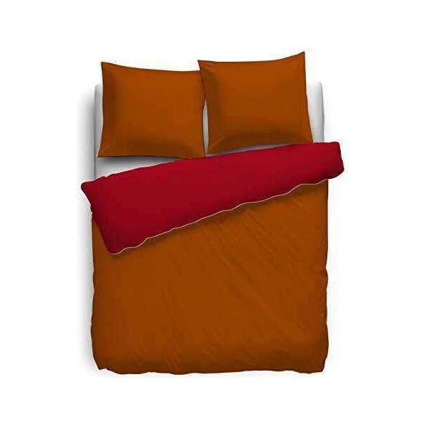 Biancheria Da Letto Reversibile In Cotone Percalle 155X200 Cm + 80X80 Cm Terra-image