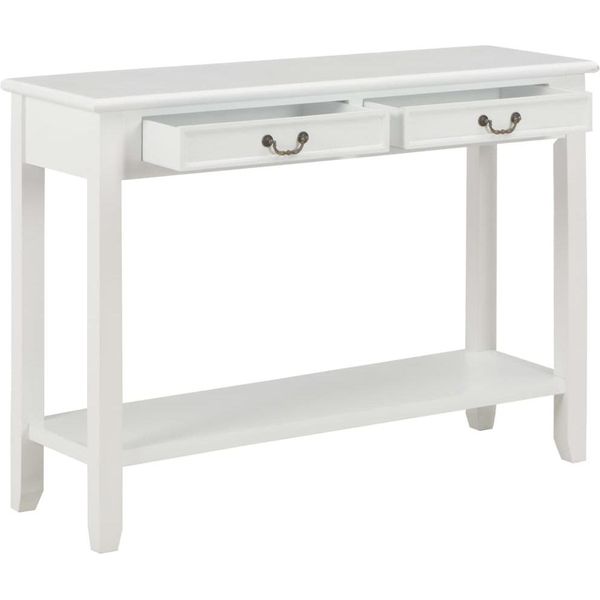 Syfax™ Tavolo Consolle Bianco 110X35X80 Cm In Legno-image