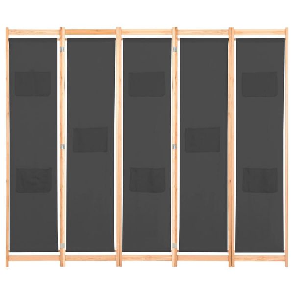 Syfax™ Divisorio A 5 Pannelli Grigio 200X170X4 Cm In Tessuto-image