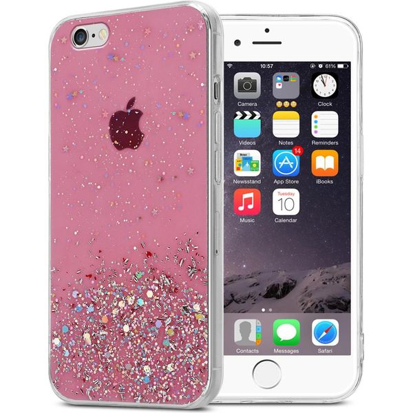 Cadorabo Custodia Per Apple Iphone 6 Plus / 6S Plus Custodia Protettiva In Rosa Custodia Del Telefono Cellulare Custodia Tpu Custodia Glitter Cover Custodia Glitter-image