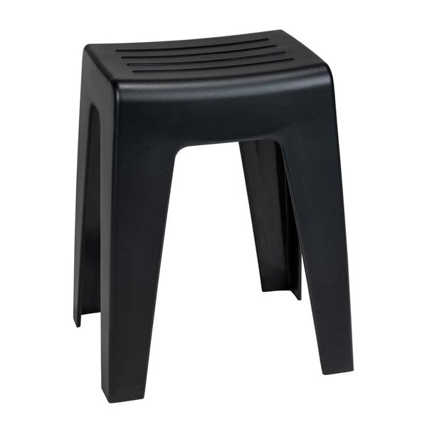 Wenko Sgabello Da Bagno In Plastica Kumba Nero Sgabello Da Seduta Bagno-image