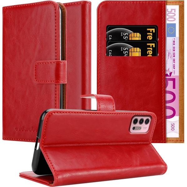 Cadorabo Cover Per Motorola Moto G10 / G30 Cover Protettiva In Rosso Cellulare Cover Libro Custodia Custodia-image