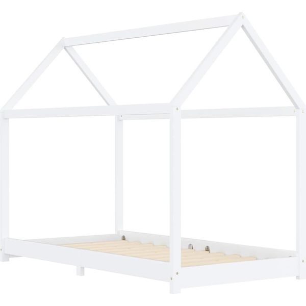 Vidaxl Struttura Letto Per Bambini In Pino Massiccio Bianco 90 X 200 Cm-image