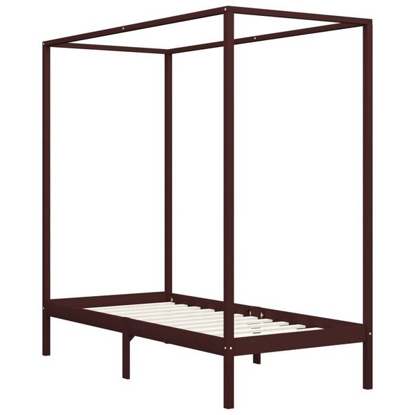 Syfax™ Giroletto Baldacchino Senza Materasso Marrone Pino 100X200Cm-image