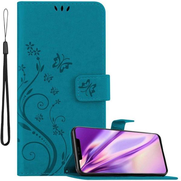 Cadorabo Cover Per Huawei Mate 20 Pro Cover Protettiva In Blu Cover Protettiva Cover Telefono Cellulare Cover Fiori Custodia Fiore-image