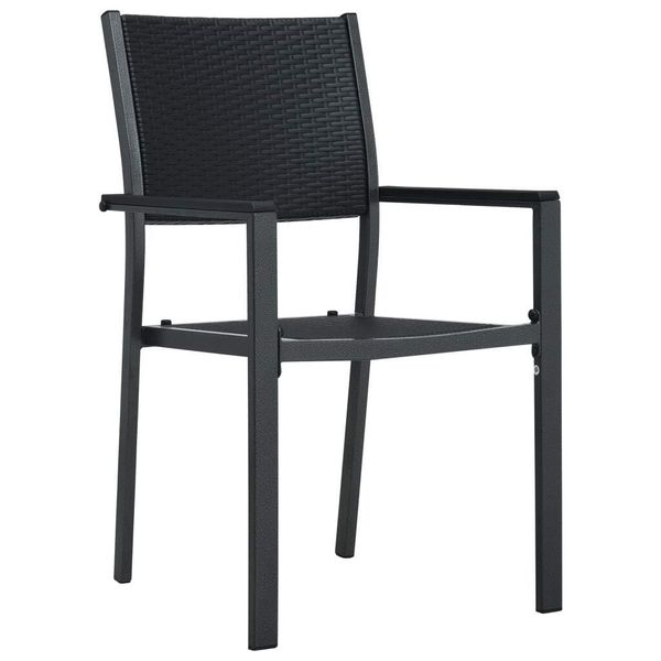 Vidaxl Sedie Da Giardino 2 Pezzi In Plastica Nera Effetto Rattan-image