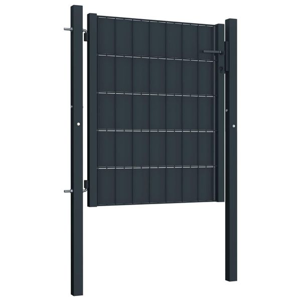 Vidaxl Cancello Di Recinzione In Pvc E Acciaio 100X81 Cm Antracite-image