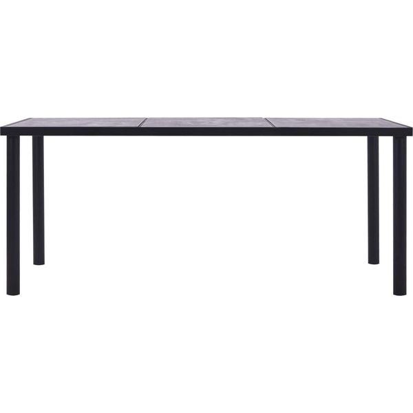 Vidaxl Tavolo Da Pranzo Nero E Grigio Cemento 200 X 100 X 75 Cm Mdf-image