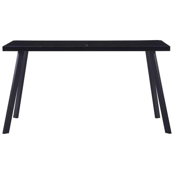 Vidaxl Tavolo Da Pranzo Nero 140 X 70 X 75 Cm In Vetro Temperato-image