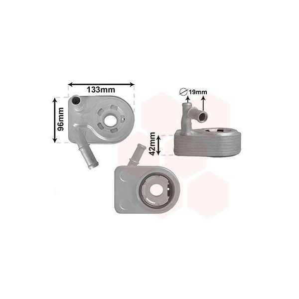 Van Wezel 18013709 Radiatore Dell'olio Motore Per Ford Focus Iii Turnier Kuga Mk2 (DM2) Focus Iii Mondeo V Kombi (Cf) C-Max Ii (DXA/CB7, Dxa/Ceu) Grand C-Max-image