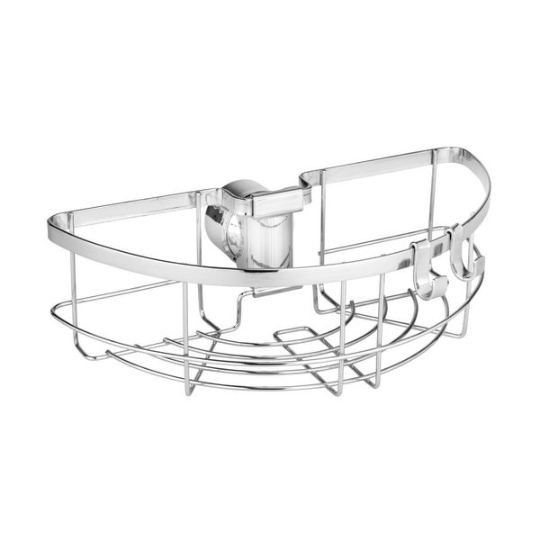 Wenko Porta-Abbarcazione Per Doccia In Acciaio Inox Floresta Round 26 X 8 X 15,5 Cm-image