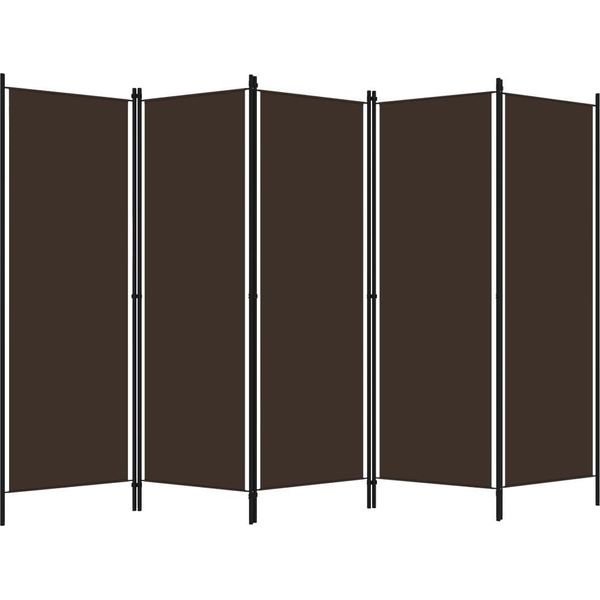 Syfax™ Paravento A 5 Pannelli Marrone 250X180 Cm-image
