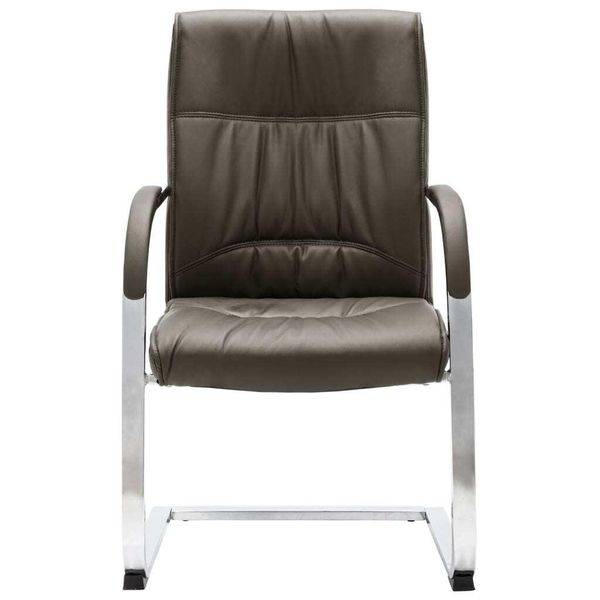 Syfax™ Sedia Da Ufficio A Sbalzo Grigia In Pelle Finta-image