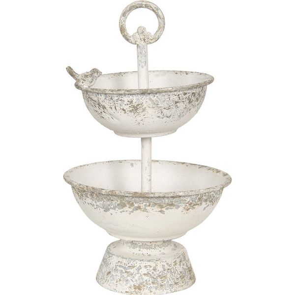 Etagere Clayre & Eef Ø 21X36 Cm Ferro Bianco-image