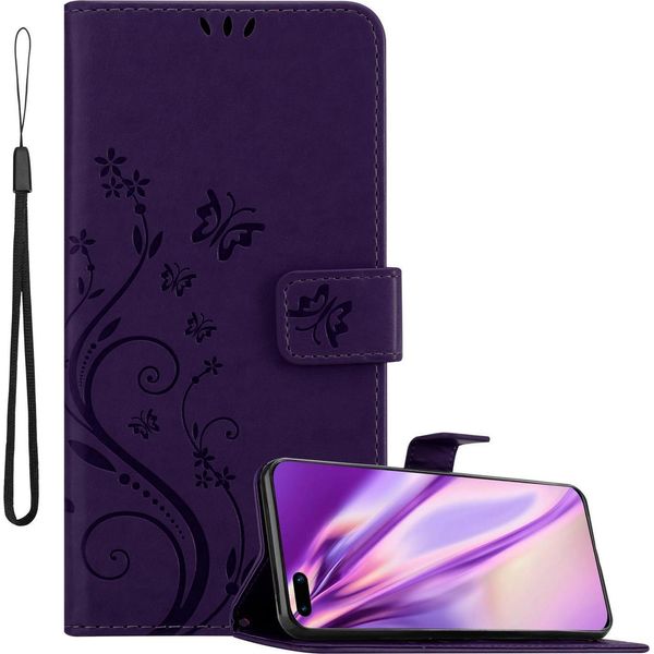 Cadorabo Cover Per Huawei P40 Cover Protettiva In Viola Cover Protettiva Cover Per Telefono Cellulare Cover Fiori Custodia Fiore-image