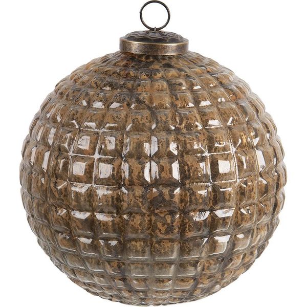 Clayre & Eef Guaina Di Natale Xl Ø 20 Cm In Vetro Marrone Ramato-image