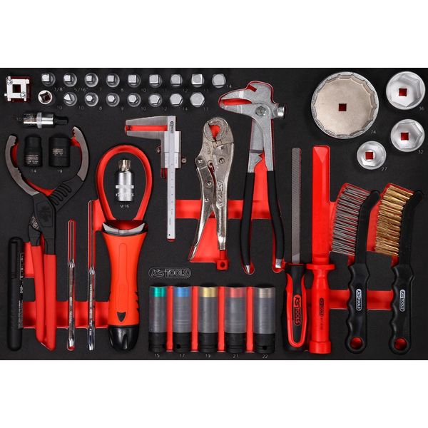 Ks Tools Set Di Manutenzione Per Olio E Pneumatici Con Inserto In Schiuma 43 Pezzi - 811.0043-image
