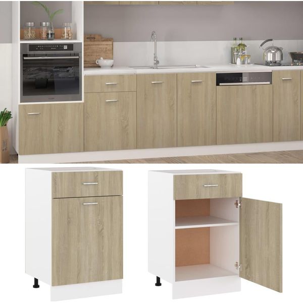 Vidaxl Cassettiera Rovere Sonoma 50X46X81,5 Cm Materiale A Base Di Legno-image