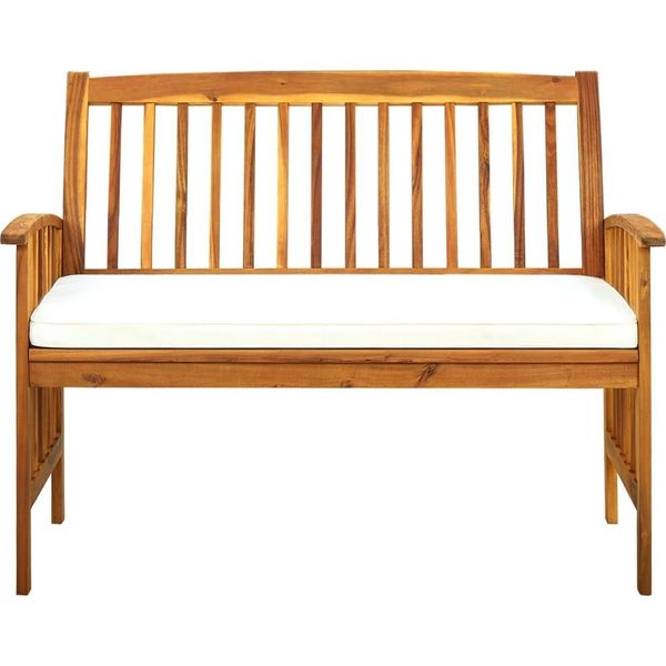 Syfax™ Panchina Da Giardino Con Cuscino 119 Cm Legno Massello D'acacia-image