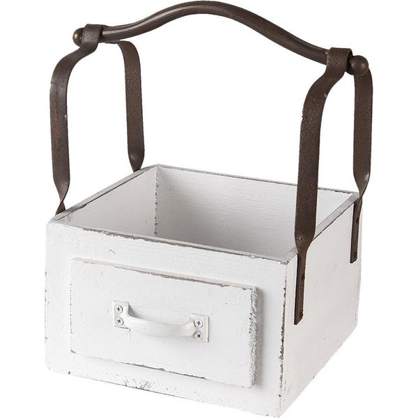 Cestino Clayre & Eef 24X19X28 Cm Legno Bianco-image