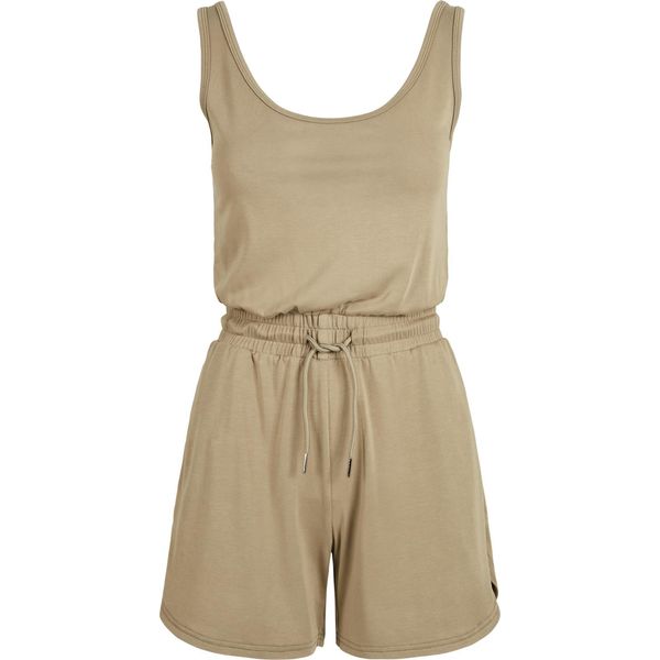 DáMský Overal Urban Classics Ladies Short Sleeveless Modal Jumpsuit Khaki - 4XL-image