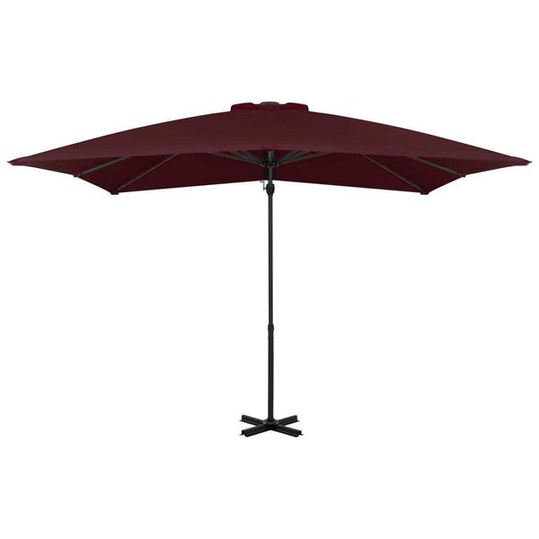 Vidaxl Ombrello Semaforo Con Palo In Alluminio 250X250 Cm Rosso Bordeaux-image