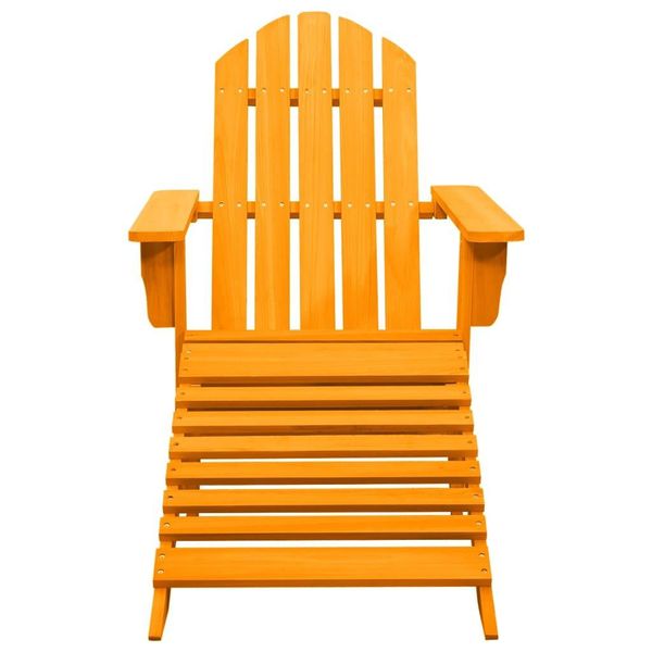 Vidaxl Sedia Da Giardino Adirondack Con Poggiapiedi In Legno Massiccio Di Abete Arancione-image