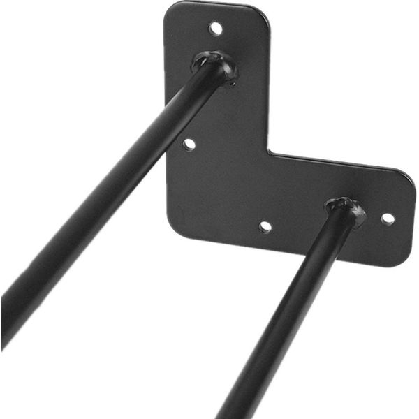 Wolketon 4 Pezzi Gambe Del Tavolo Gambe A Forcina 2 Barre Gambe A Forcina 61Cm (24 Pollici) Per Scrivania, Tavolo Da Pranzo, Comodino, Armadi Tv, Nero-image