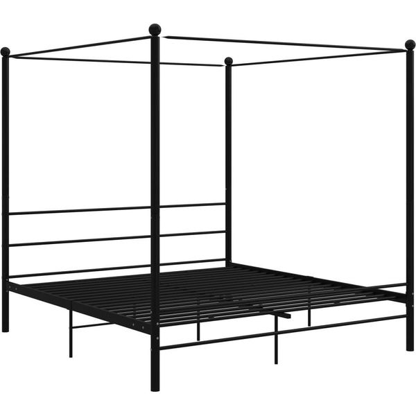 Syfax™ Letto A Baldacchino Nero In Metallo 180X200 Cm-image