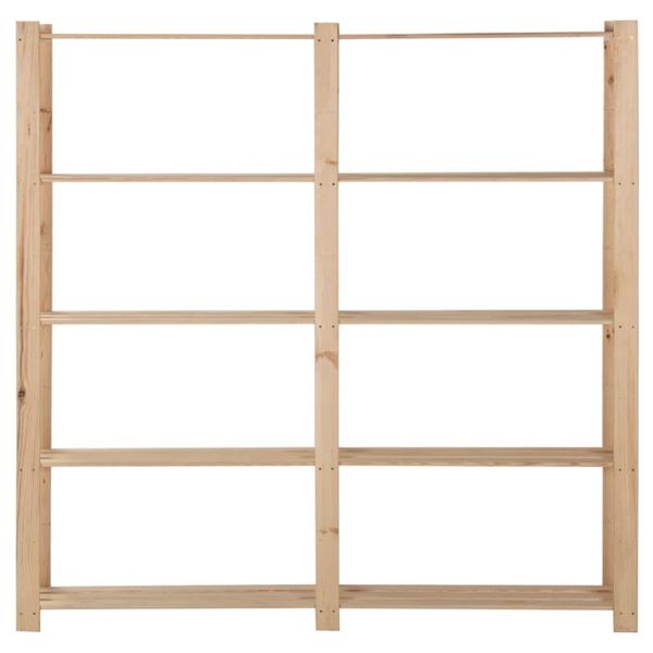 Vidaxl Scaffale A 5 Ripiani 170X28,5X170 Cm In Legno Di Pino Massiccio-image