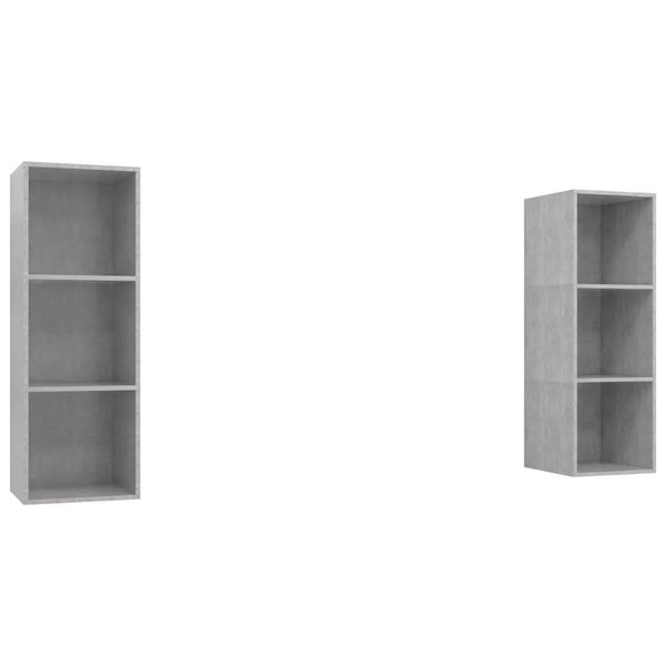 Vidaxl Mobili Tv A Parete 2 Pz. Materiale A Base Di Legno Grigio Cemento-image