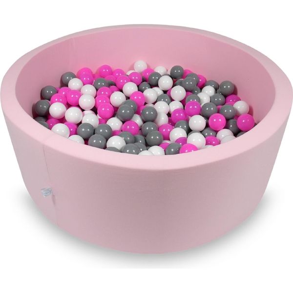Bacino Di Asciugatura 110X40Cm Rosa Cipria Con 500 Palline: Bianco, Grigio, Rosa-image