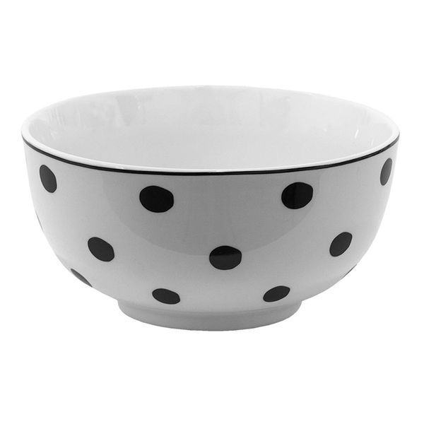 Ciotola Per Zuppa Clayre & Eef 500 Ml Bianco Nero Porcellana Dots-image