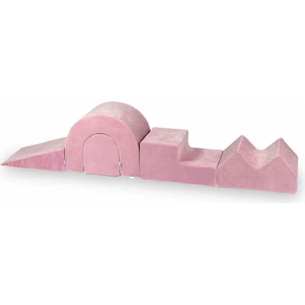 Parco Giochi In Schiuma Rosa Morbida E Vellutata, 5 Pezzi-image