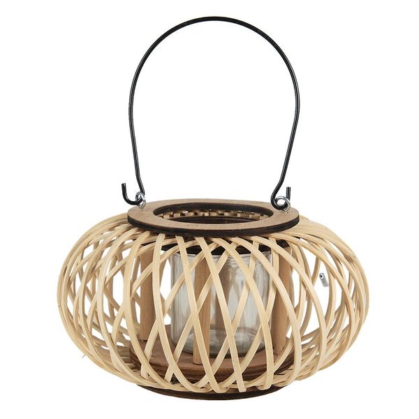 Lanterna Clayre & Eef Ø 23X12 Cm Beige Bambù-image
