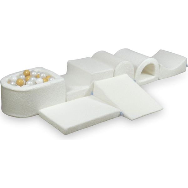 Il Più Grande Parco Giochi In Schiuma Con Una Piscina Micro Boucle White 100 Palline: Bianco, Madreperla, Beige-image