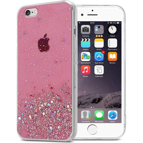 Custodia Cadorabo Per Apple Iphone 6 / 6S Custodia Protettiva In Rosa Custodia Del Telefono Cellulare Custodia Tpu Custodia Glitter Cover Custodia Glitter-image