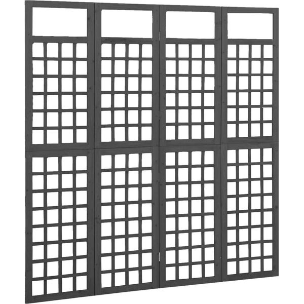 Syfax™ Divisorio A 4 Pannelli Legno Massello Di Abete Nero 161X180 Cm-image