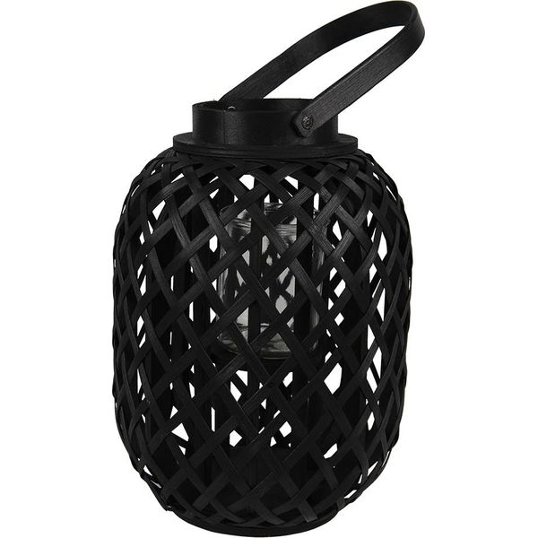 Lanterna Clayre & Eef Ø 22X29 Cm Bambù Nero-image