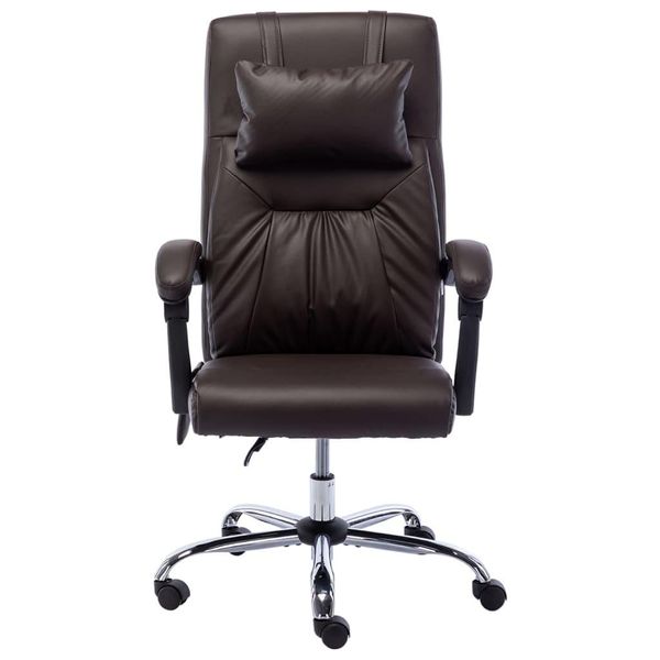 Syfax™ Sedia Da Ufficio Massaggiante Marrone In Pelle Finta-image