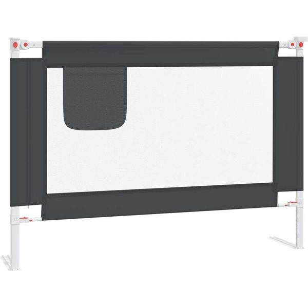Vidaxl Protezione Letto Per Bambini Grigio Scuro 90X25 Cm Tessuto-image
