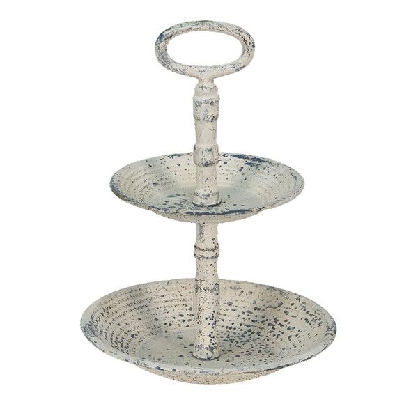 Etagere A 2 Strati Clayre & Eef Ø 19X27 Cm Ferro Beige-image