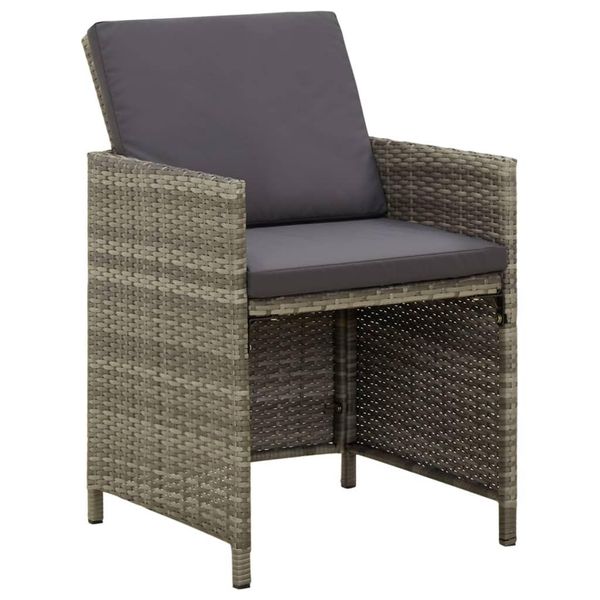 Syfax™ Sedie Da Giardino 4 Pz Con Cuscini In Polyrattan Grigio-image