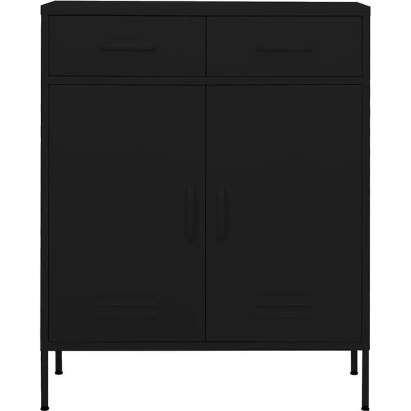 Syfax™ Armadietto Nero 80X35X101,5 Cm In Acciaio-image