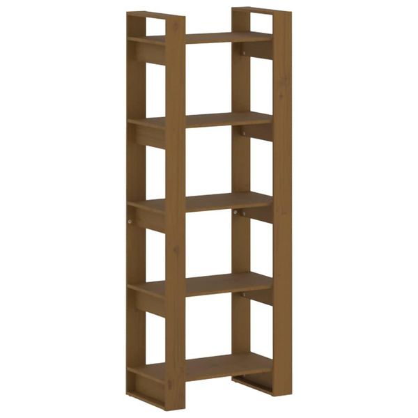 Libreria/Divisorio Per Ambienti Marrone Miele 60X35X160Cm In Legno Di Pino Massiccio-image