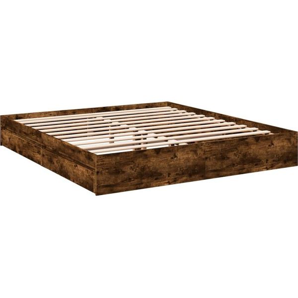 Syfax™ Giroletto Con Cassetti Rovere Fumo 200X200 Cm Legno Multistrato-image
