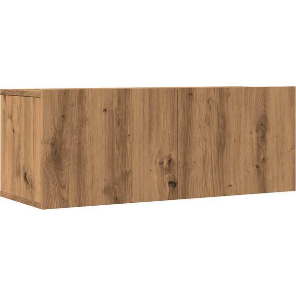 Syfax™ Mobili Tv A Parete 2Pz Rovere Artigianale 80X30X30 Cm-image