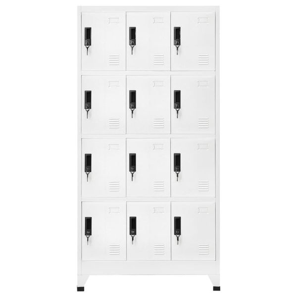 Syfax™ Armadietto Con Serratura Bianco 90X45X180 Cm In Acciaio-image